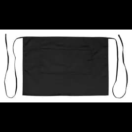Apron Black Poly Blend (65% Polyester, 35% Cotton) With Pockets Half Length 1/Each