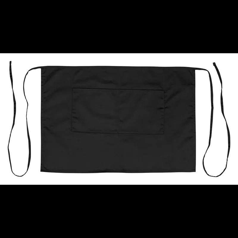 Apron Black Poly Blend (65% Polyester, 35% Cotton) With Pockets Half Length 1/Each