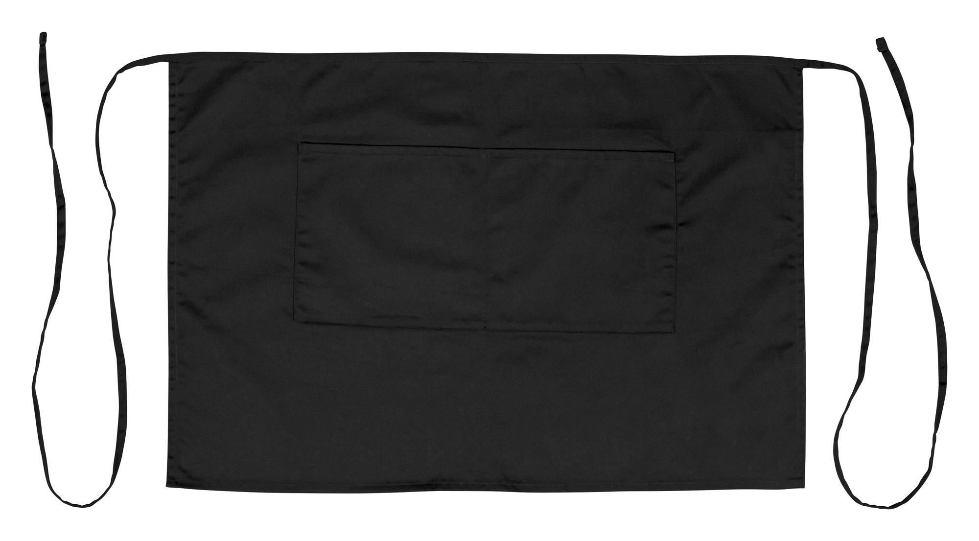Apron Black Poly Blend (65% Polyester, 35% Cotton) With Pockets Half Length 1/Each