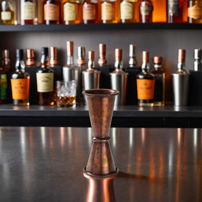 Jigger 2X4.25 IN 1-2 FLOZ Copper Antique Dual Sided Hand Wash 1/Each