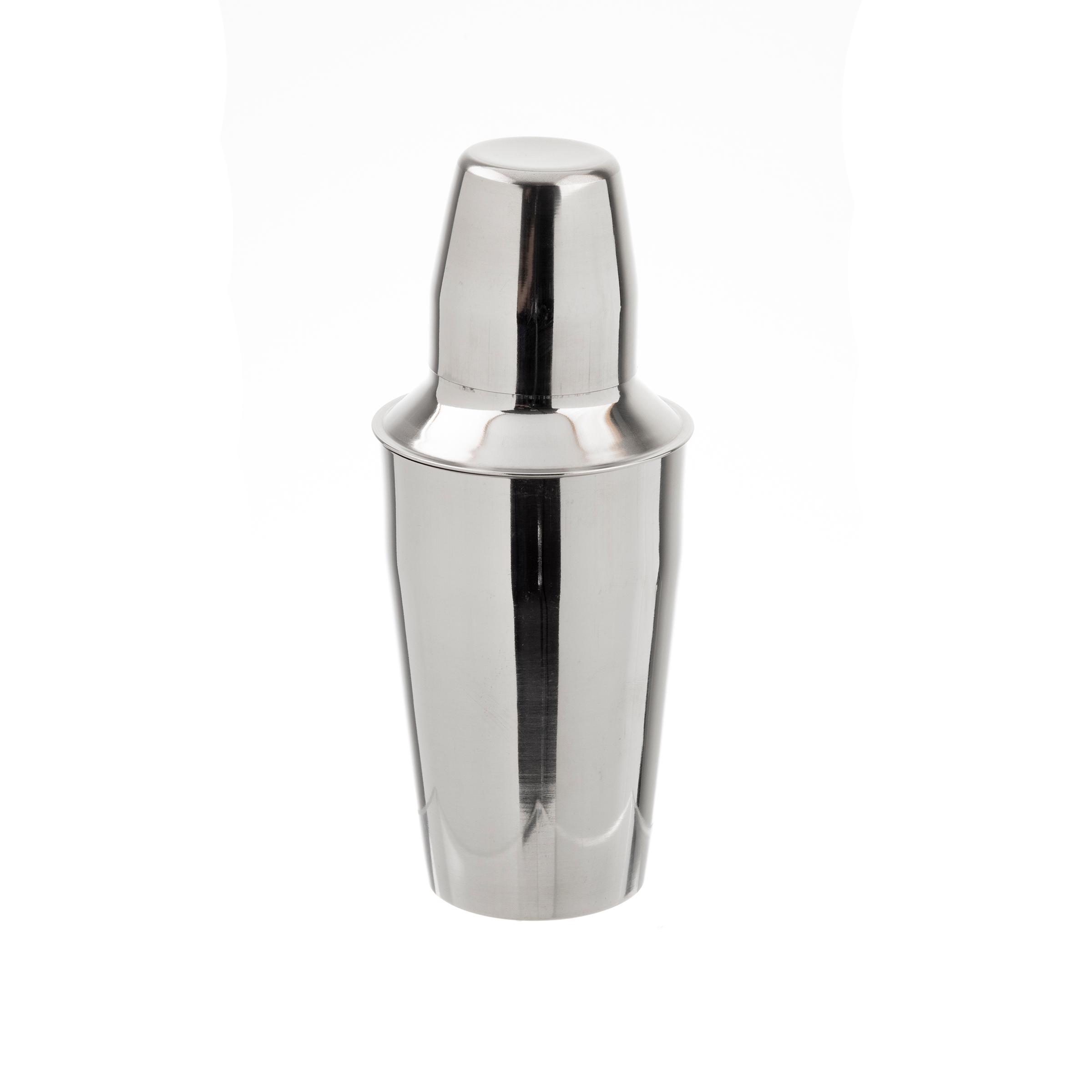 Bar Shaker 3.125X3.125X7.5 IN 16 FLOZ Stainless Steel (200 Series) 3-Piece Set Mirror Finish Dishwasher Safe 1/Each