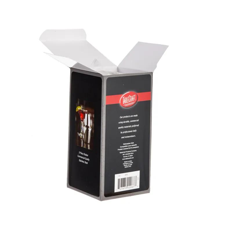 Bar Shaker 3.125X3.125X5.875 IN 8 FLOZ Stainless Steel (200 Series) Silver 3-Piece Set Dishwasher Safe 6 Count/Case