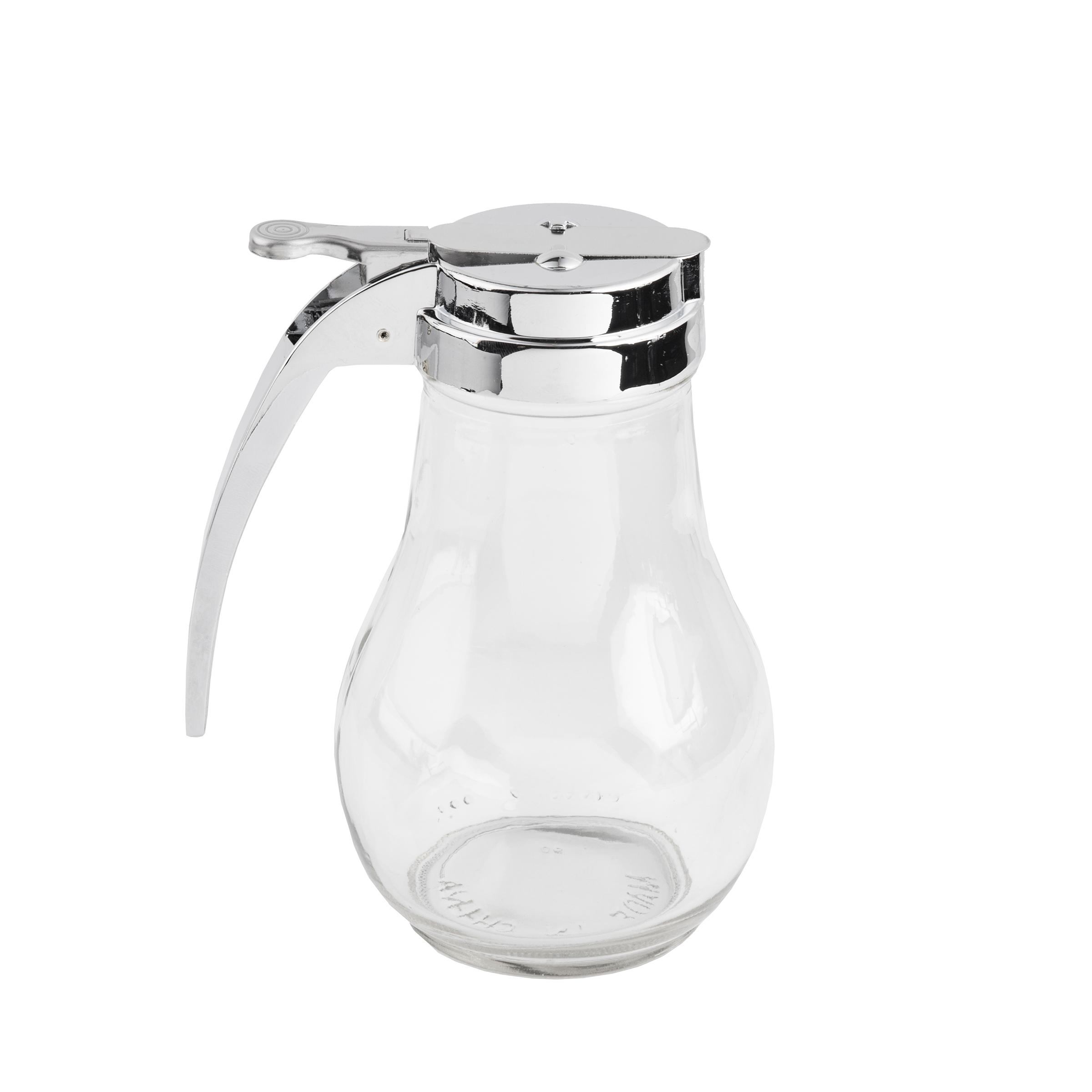 Syrup Jar 14 OZ 3.5X3.5X6 IN Glass Teardrop 1/Each