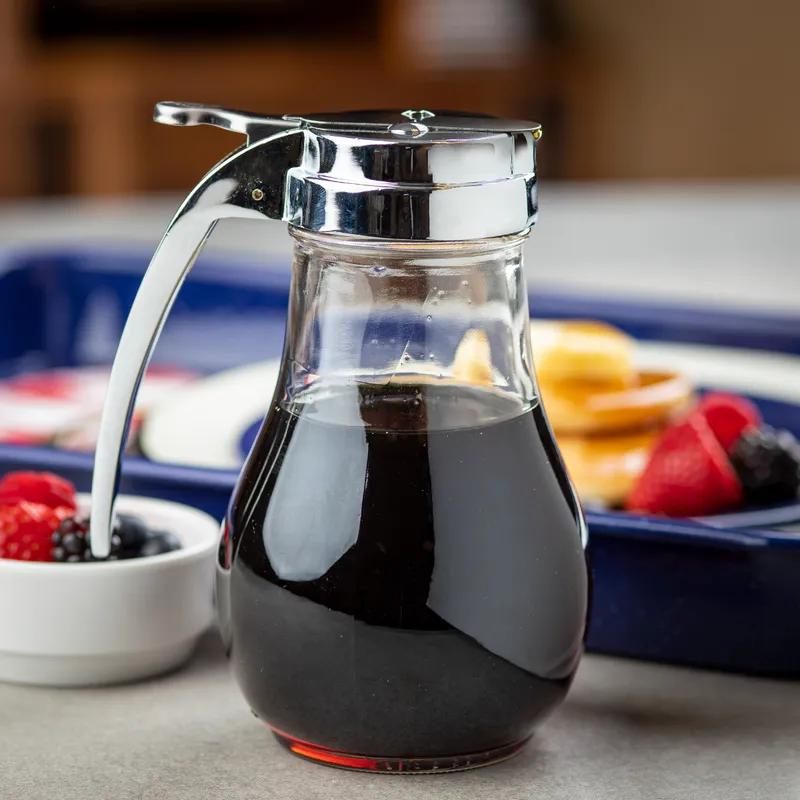 Syrup Jar 14 OZ 3.5X3.5X6 IN Glass Teardrop 1/Each