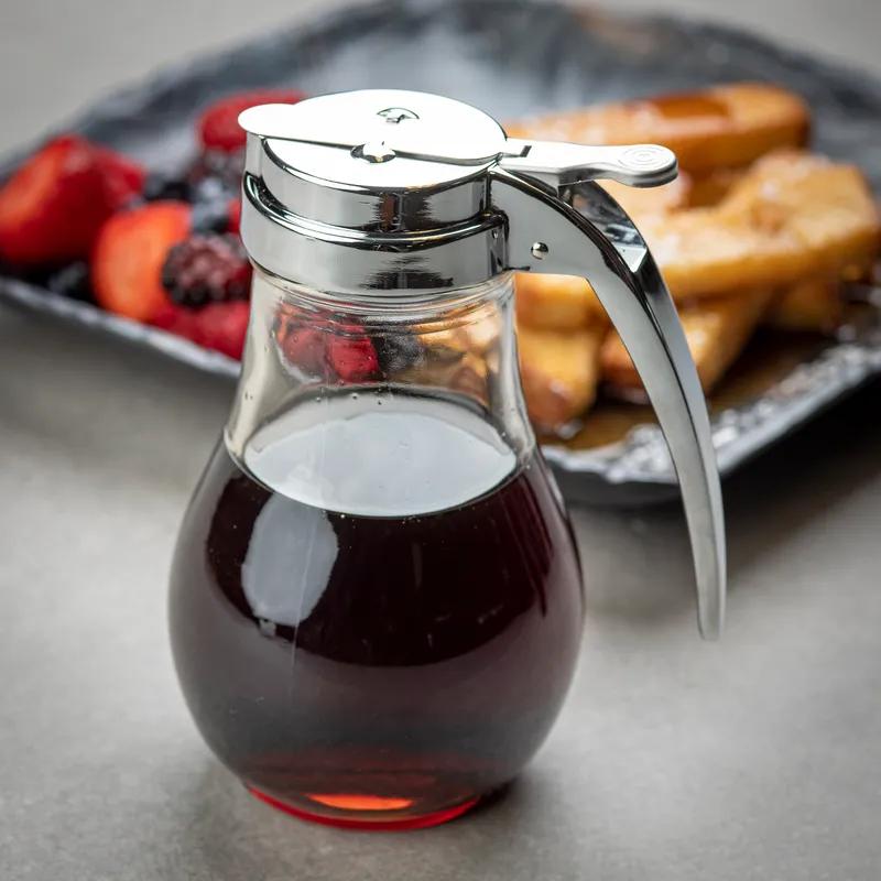 Syrup Jar 14 OZ 3.5X3.5X6 IN Glass Teardrop 1/Each