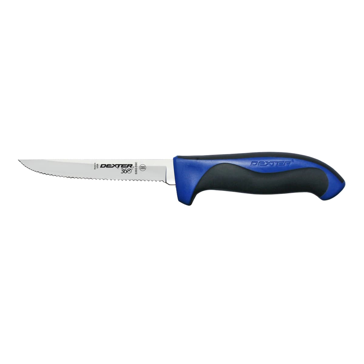 360 Series Utility Knife 5 IN Carbon Steel Blue Scalloped 1/Each