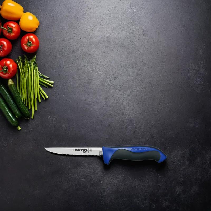 360 Series Utility Knife 5 IN Carbon Steel Blue Scalloped 1/Each