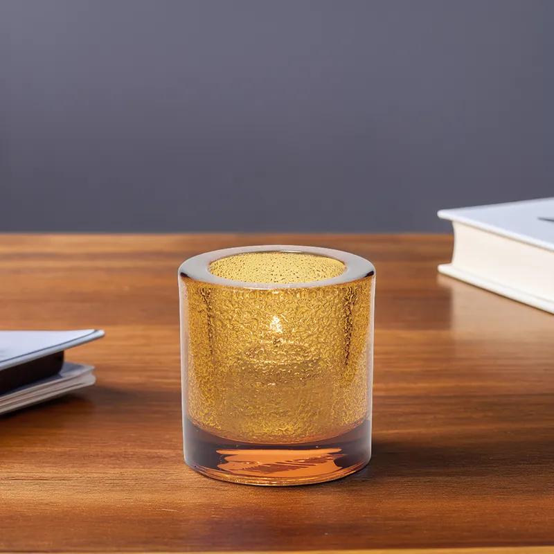 Votive Candle Holder Tealight Candle Holder 2.75X2.88 IN Glass Amber Jewel Round 1/Each