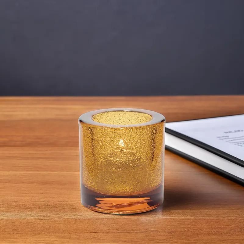 Votive Candle Holder Tealight Candle Holder 2.75X2.88 IN Glass Amber Jewel Round 1/Each