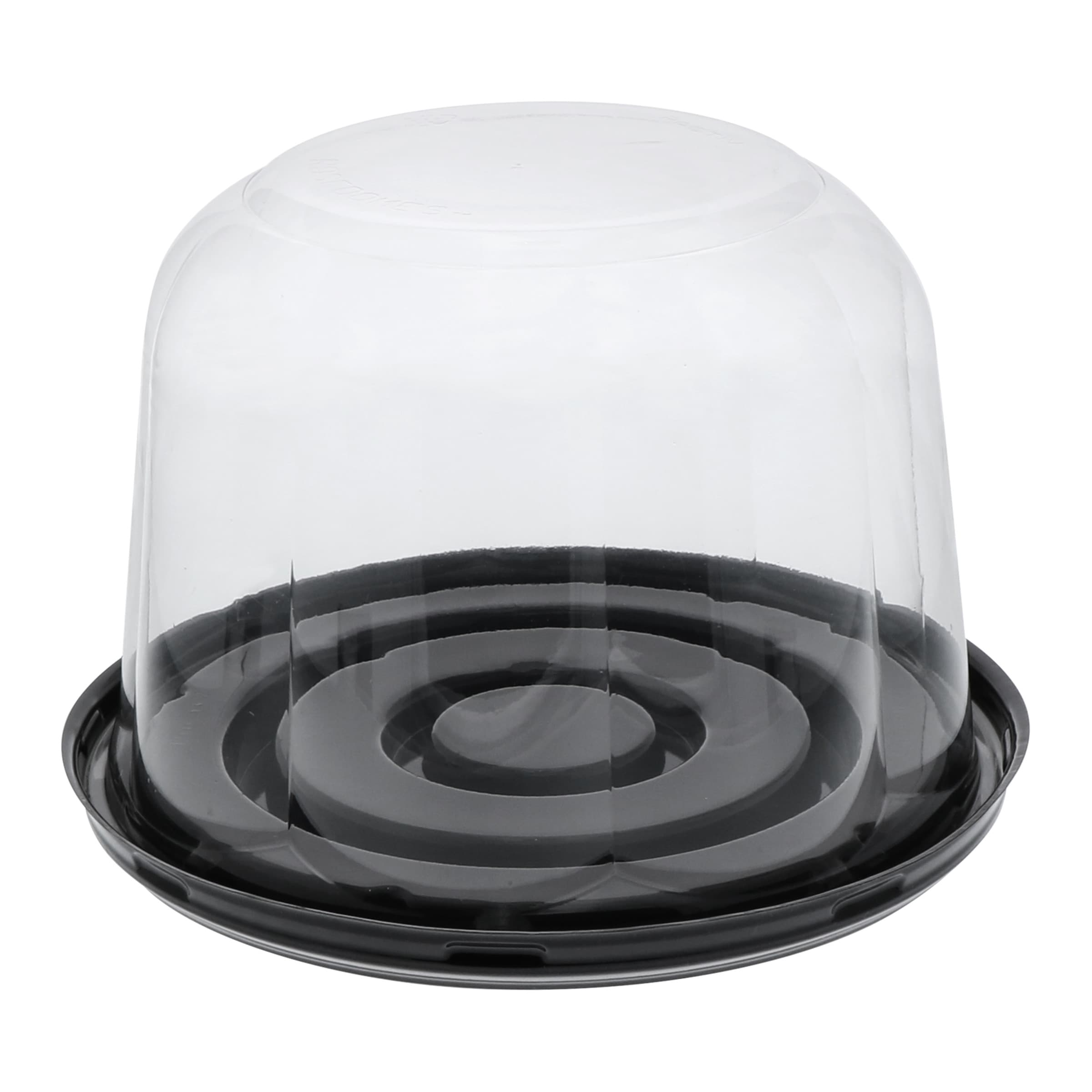 RoseDome Cake Container & Lid Combo With Dome Lid 6.75X4.5 IN PET Black Clear Round 160/Case