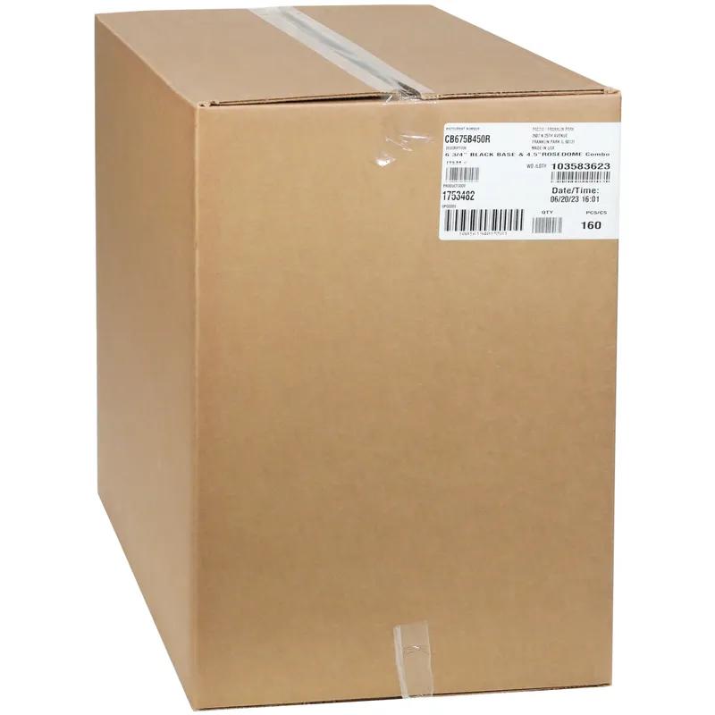 RoseDome Cake Container & Lid Combo With Dome Lid 6.75X4.5 IN PET Black Clear Round 160/Case