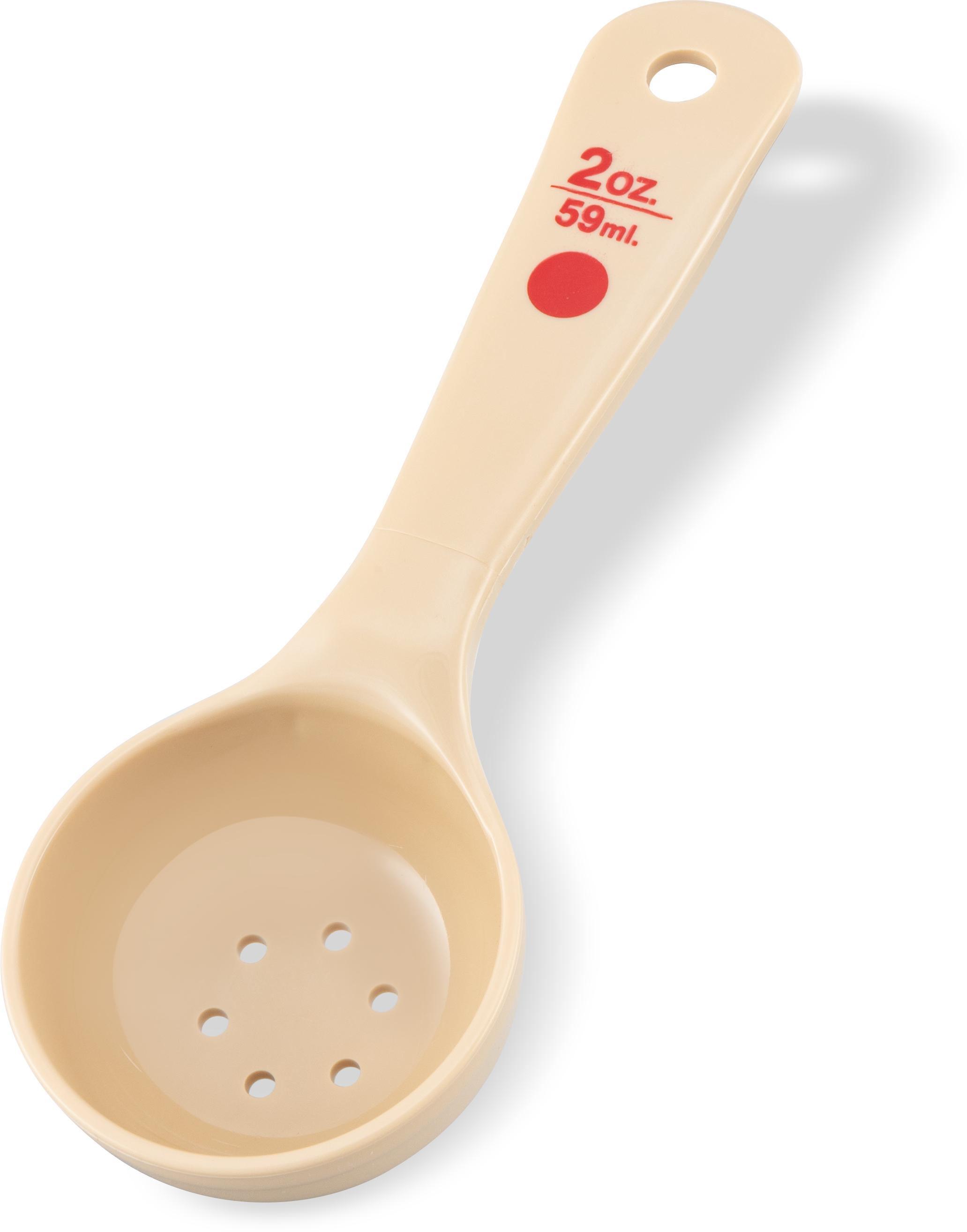 Measure Miser® Portion Server 2.50X6.55 IN 2 OZ PC Beige Perforated Short Handle With Hanging Hole 12/Pack
