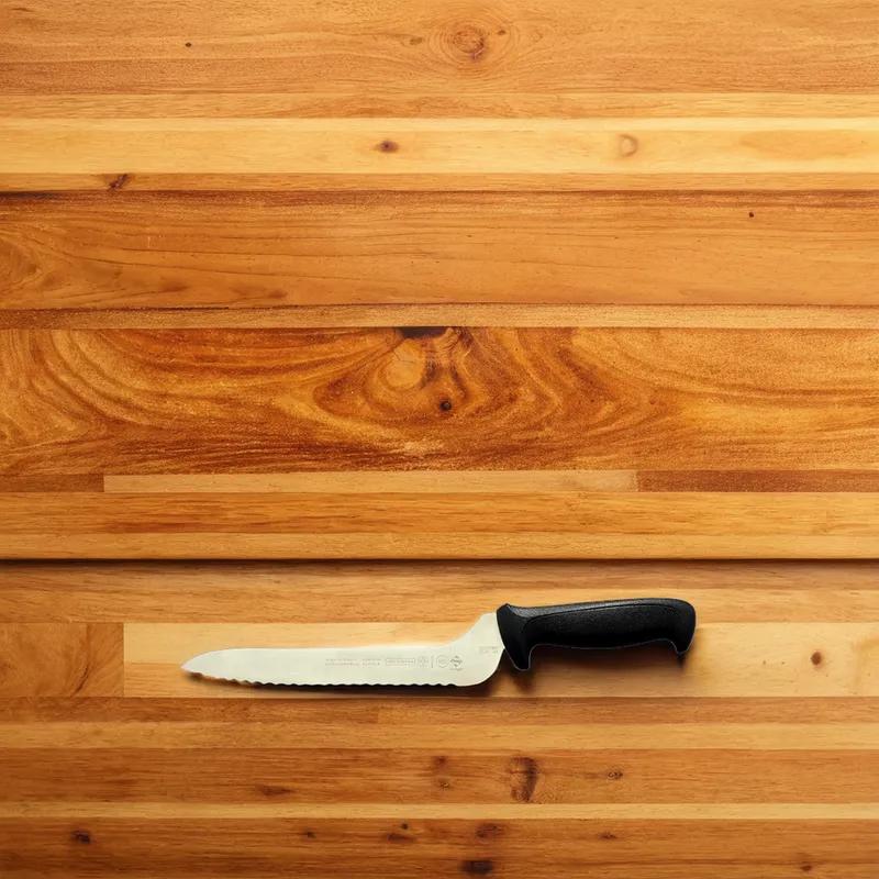 Bread Knife 9 IN Stainless Steel Black Offset 1/Each