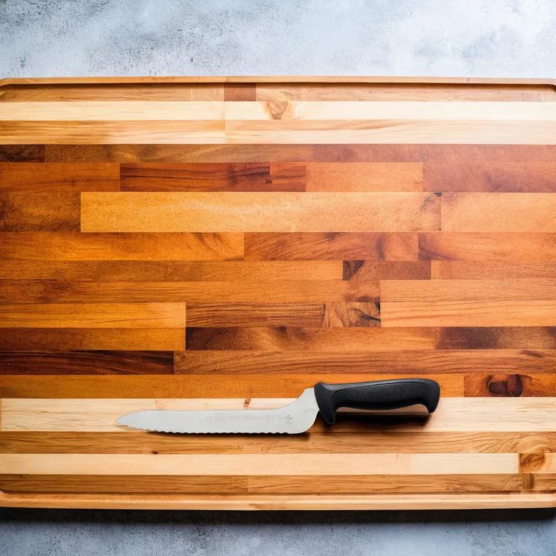 Bread Knife 9 IN Stainless Steel Black Offset 1/Each