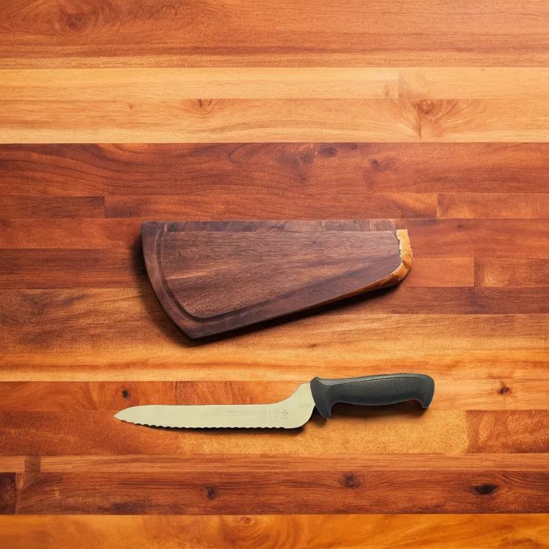 Bread Knife 9 IN Stainless Steel Black Offset 1/Each