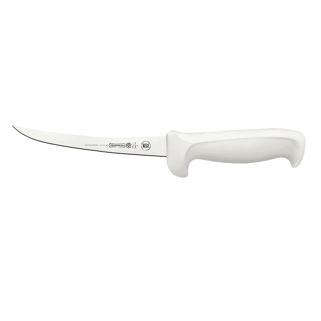 Boning Knife 6 IN Stainless Steel White Flexible Curved 1/Each