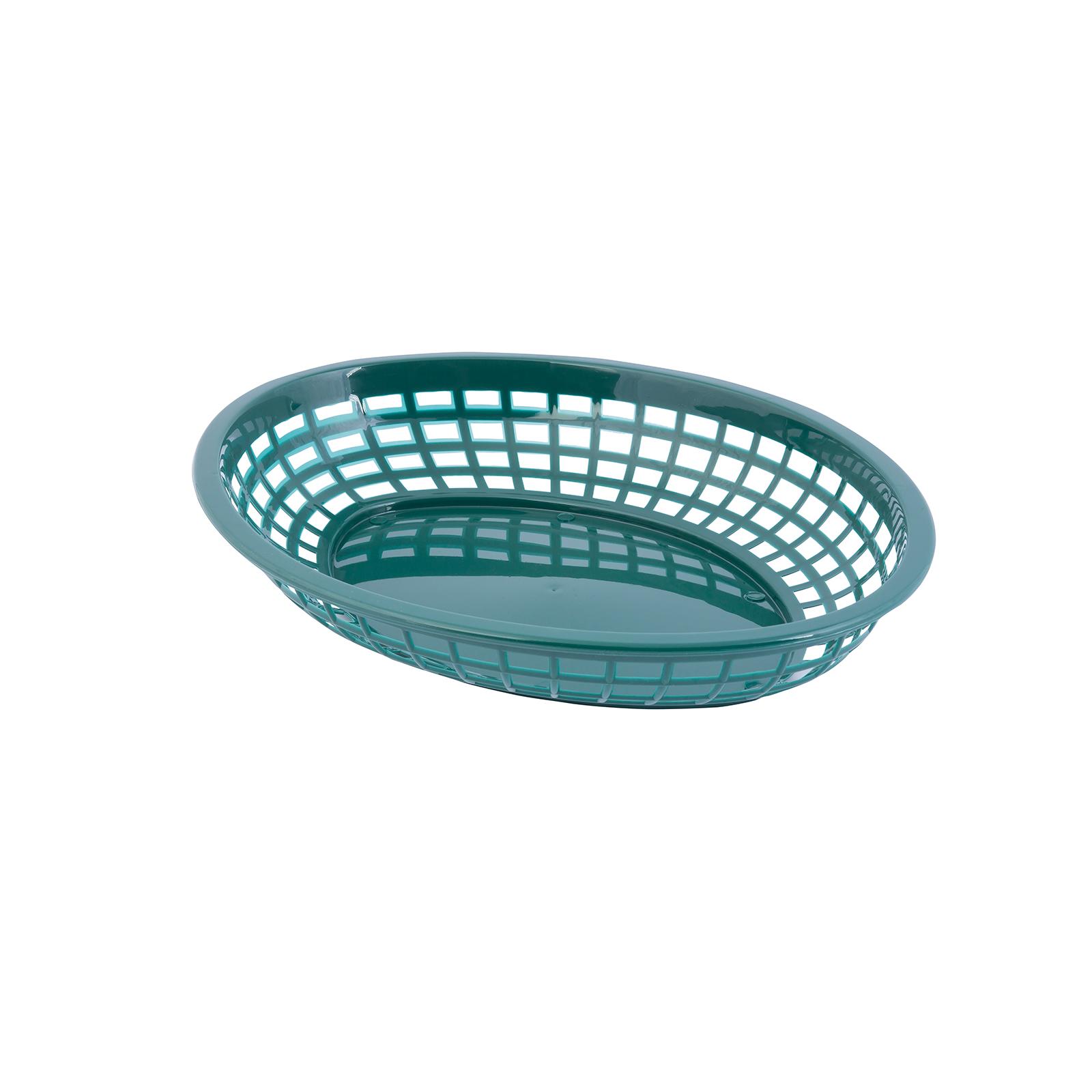Basket Jumbo 11.75X9X1.875 IN Polypropylene Homopolymer (PPH) Forest Green Oval Dishwasher Safe Microwave Safe 1/Each