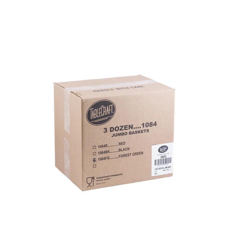 Basket Jumbo 11.75X9X1.875 IN Polypropylene Homopolymer (PPH) Forest Green Oval Dishwasher Safe Microwave Safe 1/Each