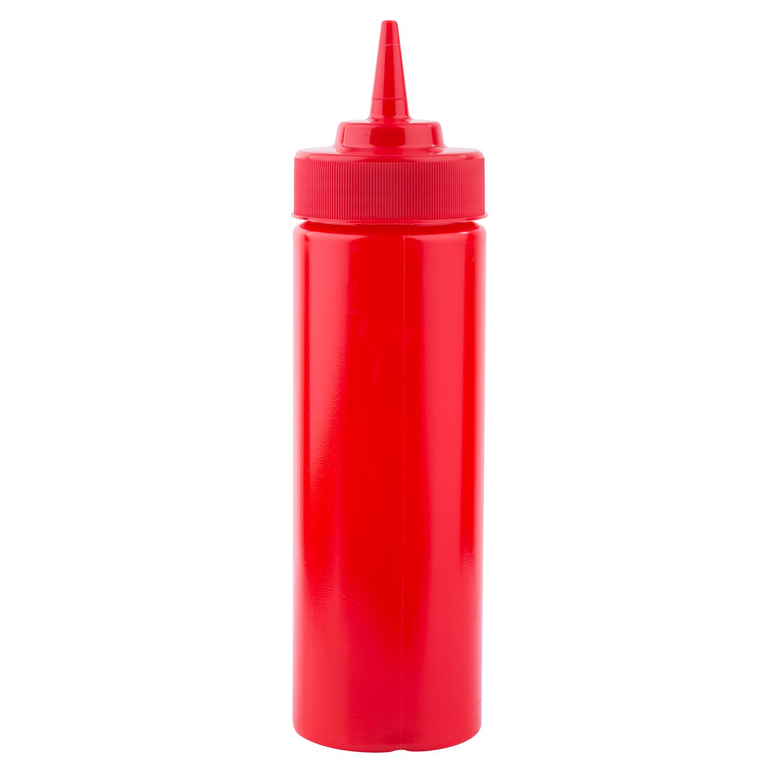 Bottle 12 OZ 2X8.5 IN LDPE Red Round Dishwasher Safe Wide Mouth Squeeze 1/Each