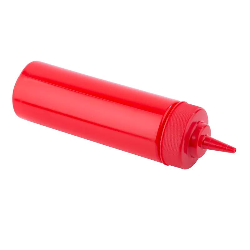Bottle 12 OZ 2X8.5 IN LDPE Red Round Dishwasher Safe Wide Mouth Squeeze 1/Each