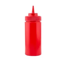 Bottle 16 OZ 2.75X8 IN LDPE Red Wide Mouth Dishwasher Safe Squeeze 1/Each