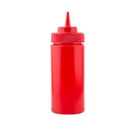 Bottle 16 OZ 2.75X8 IN LDPE Red Wide Mouth Dishwasher Safe Squeeze 1/Each