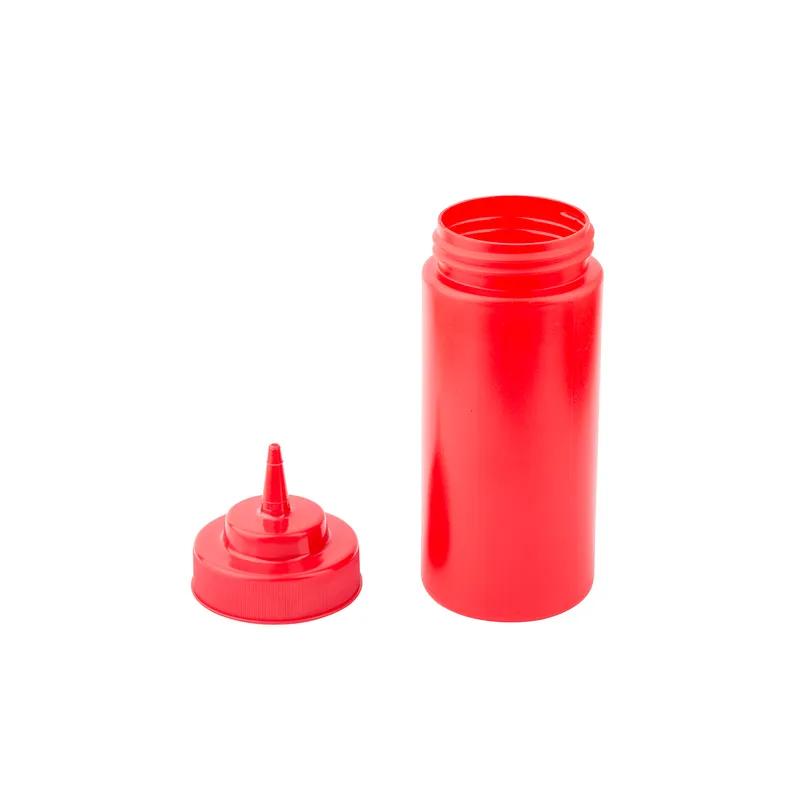 Bottle 16 OZ 2.75X8 IN LDPE Red Wide Mouth Dishwasher Safe Squeeze 1/Each