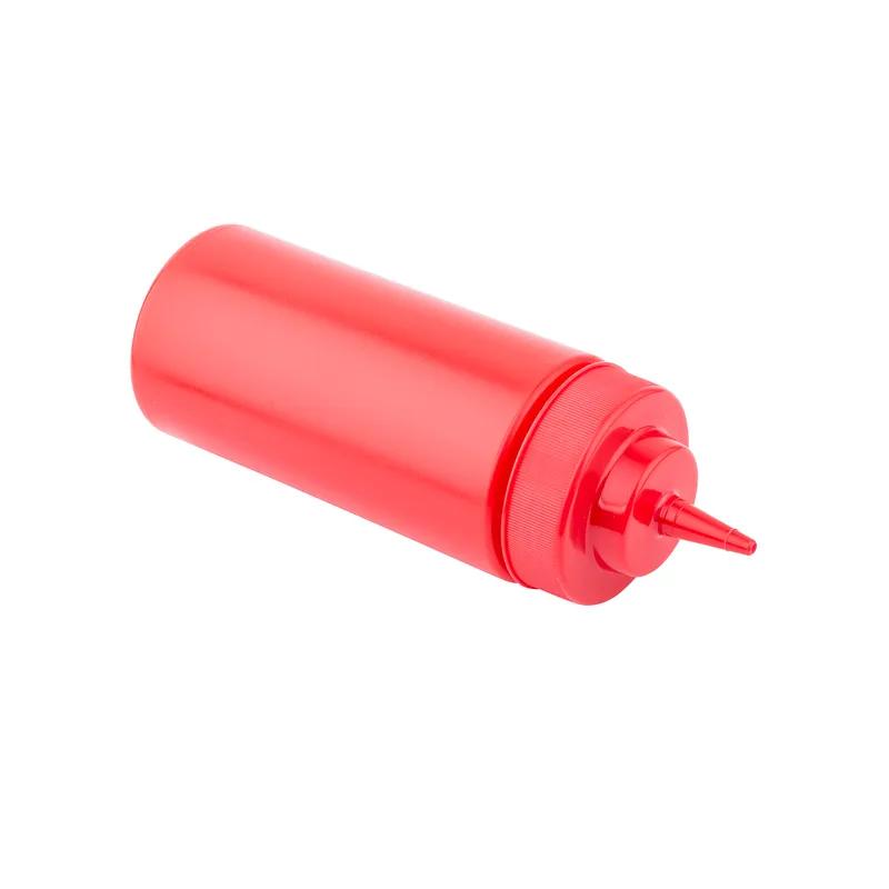 Bottle 16 OZ 2.75X8 IN LDPE Red Wide Mouth Dishwasher Safe Squeeze 1/Each