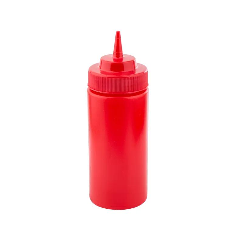 Bottle 16 OZ 2.75X8 IN LDPE Red Wide Mouth Dishwasher Safe Squeeze 1/Each