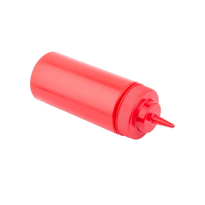 Bottle 16 OZ 2.75X8 IN LDPE Red Wide Mouth Dishwasher Safe Squeeze 1/Each