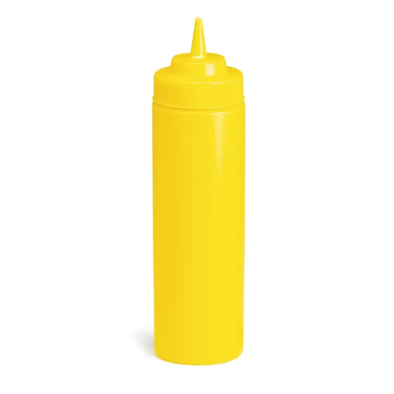 Bottle 24 OZ 9 IN LDPE Yellow Wide Mouth Dishwasher Safe Squeeze 1/Each