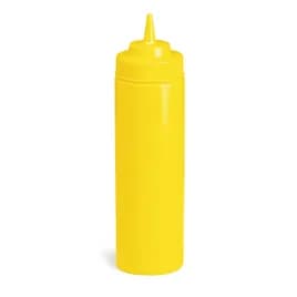Bottle 24 OZ 9 IN LDPE Yellow Wide Mouth Dishwasher Safe Squeeze 1/Each