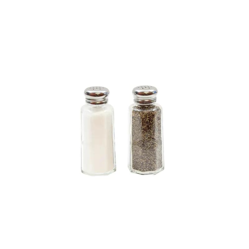Salt & Pepper Shaker Top 2 OZ Glass Panelled Mushroom Top Hand Wash 1/Each