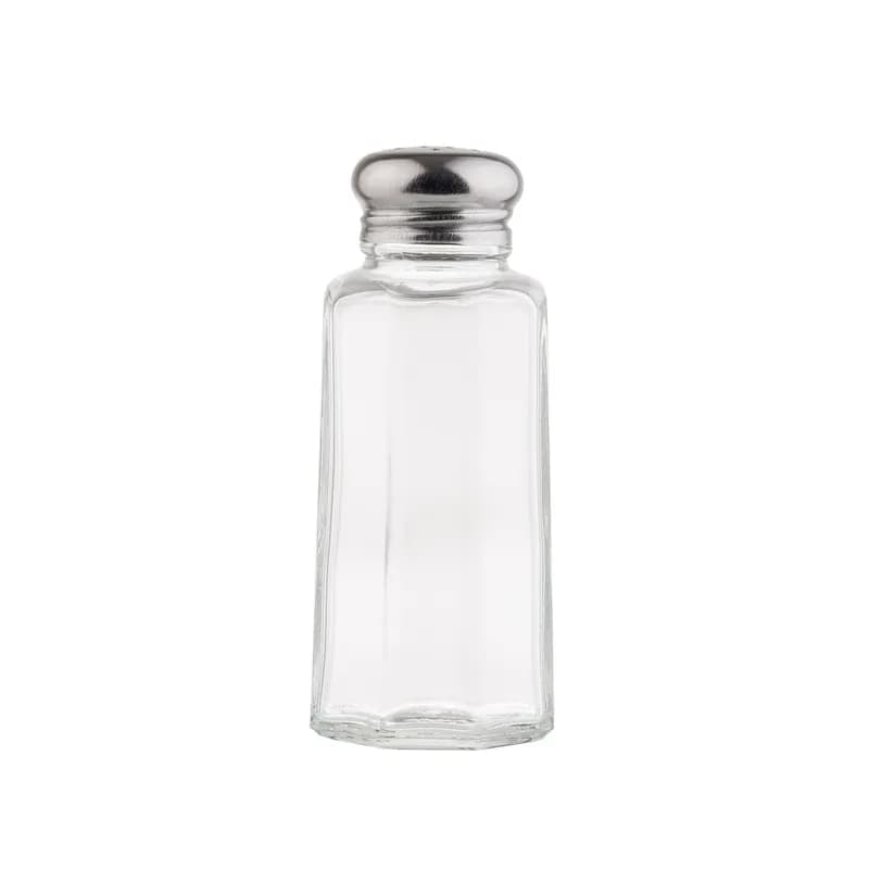 Salt & Pepper Shaker Top 2 OZ Glass Panelled Mushroom Top Hand Wash 1/Each