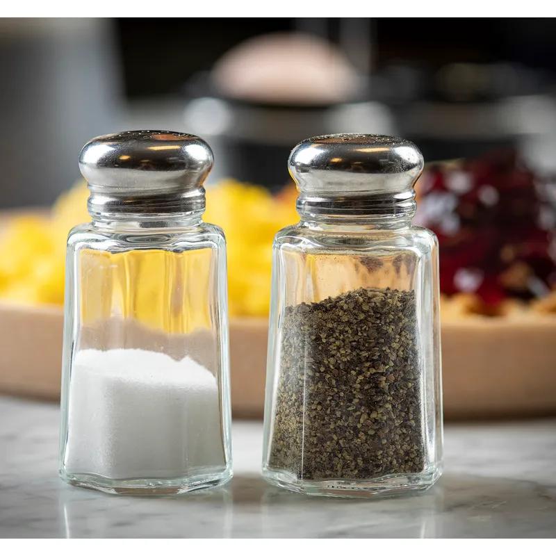 Salt & Pepper Shaker Top 2 OZ Glass Panelled Mushroom Top Hand Wash 1/Each