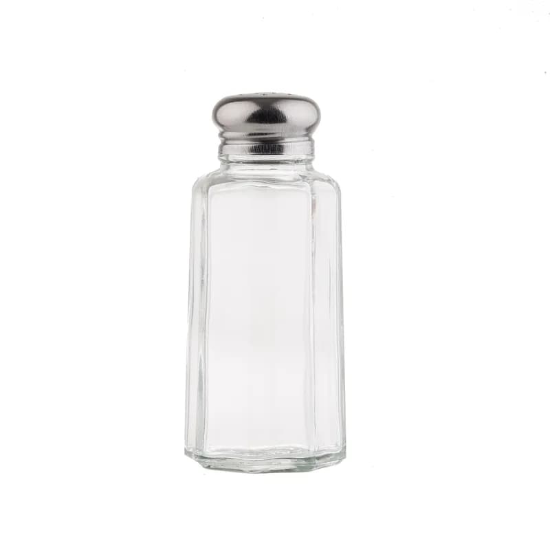 Salt & Pepper Shaker Top 2 OZ Glass Panelled Mushroom Top Hand Wash 1/Each