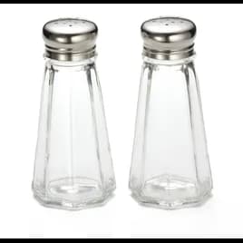 Salt & Pepper Shaker 3 OZ Glass Panelled Mushroom Top Hand Wash 1/Each