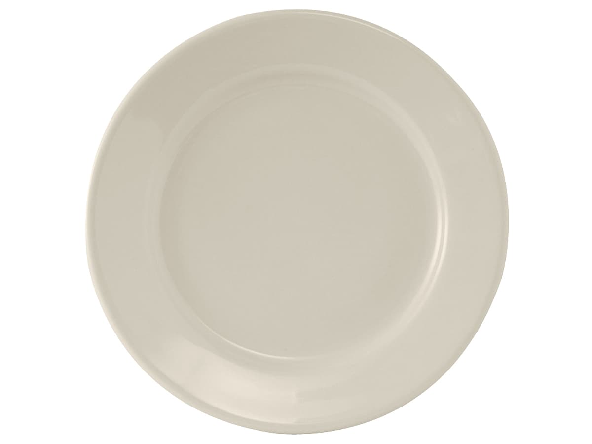 Reno Plate 12 IN China Eggshell Round Wide Rim Rolled Edge Fully Vitrified 12/Case