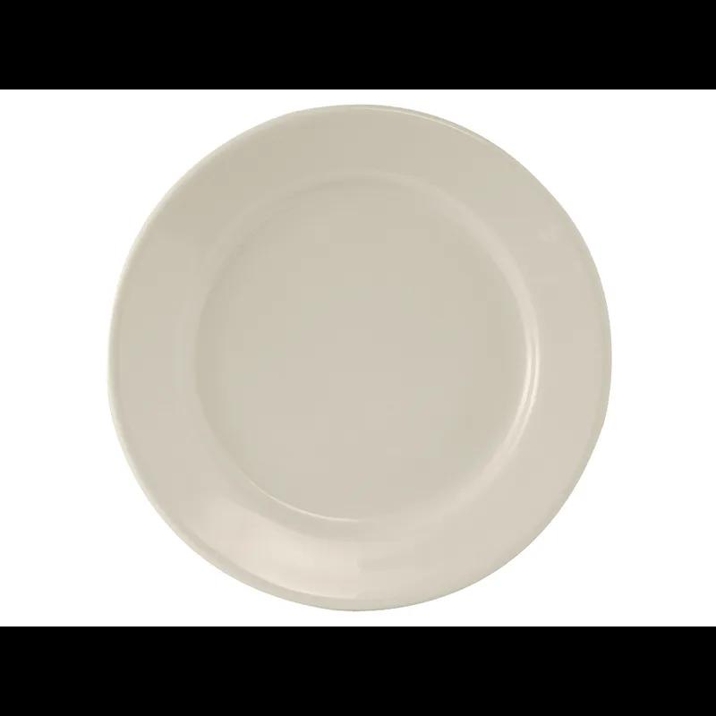 Reno Plate 11.125 IN China Eggshell Round Wide Rim Rolled Edge Fully Vitrified 12/Case