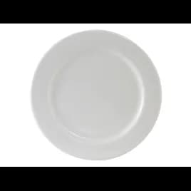 Alaska Plate 10.5 IN China Porcelain White Round Wide Rim Rolled Edge Fully Vitrified 12/Case