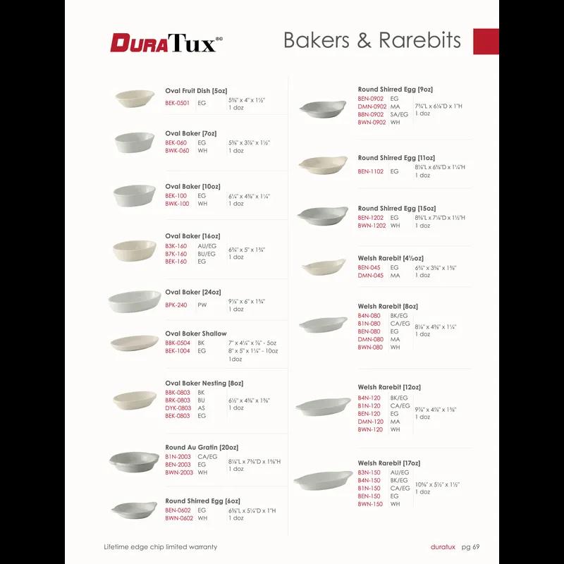 Welsh Rarebit 9.875 IN 12 OZ China Eggshell Oval Fully Vitrified Oven Safe Dishwasher Safe Microwave Oven Safe 12/Case