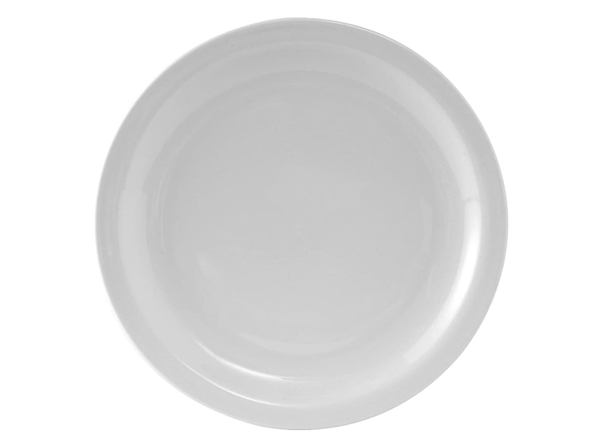 Colorado Plate 10.5 IN China Porcelain White Round Narrow Rim Fully Vitrified 12/Case