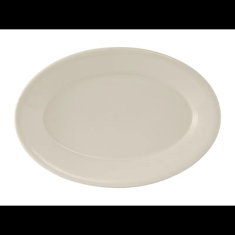 Reno Platter 14.125X10.25 IN China Eggshell Oval Wide Rim Rolled Edge Fully Vitrified 12/Case