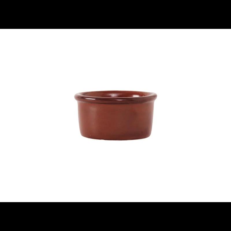 TuxTrendz Artisan Ramekin 3 IN 2.5 OZ China Red Rock Round Smooth Fully Vitrified 24/Case