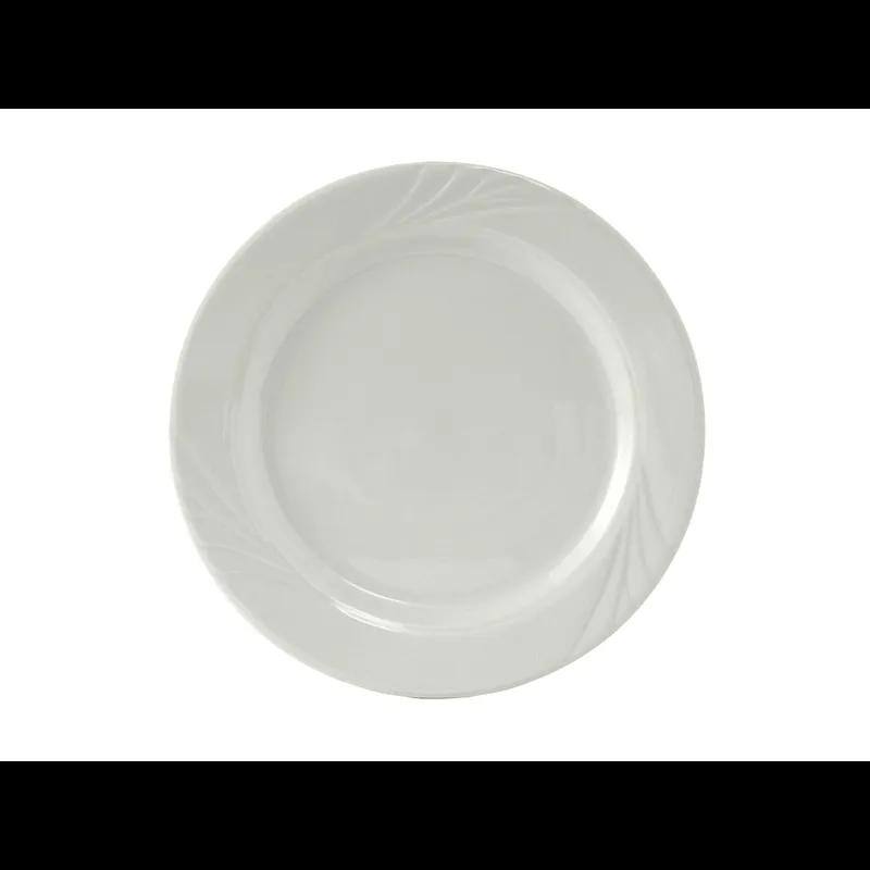 Sonoma Plate 9 IN China Porcelain White Round Rolled Edge Fully Vitrified Embossed 24/Case