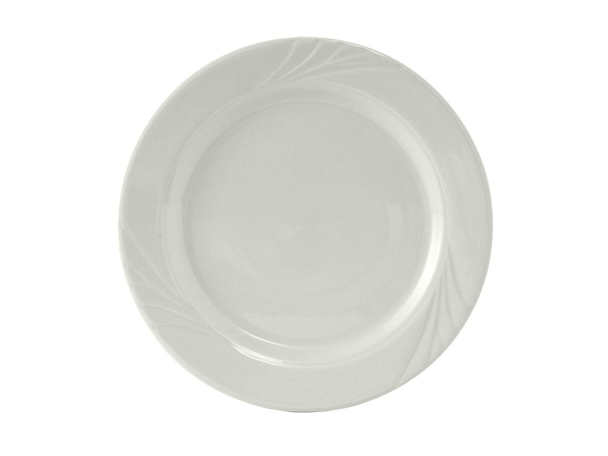 Sonoma Plate 9 IN China Porcelain White Round Rolled Edge Fully Vitrified Embossed 24/Case