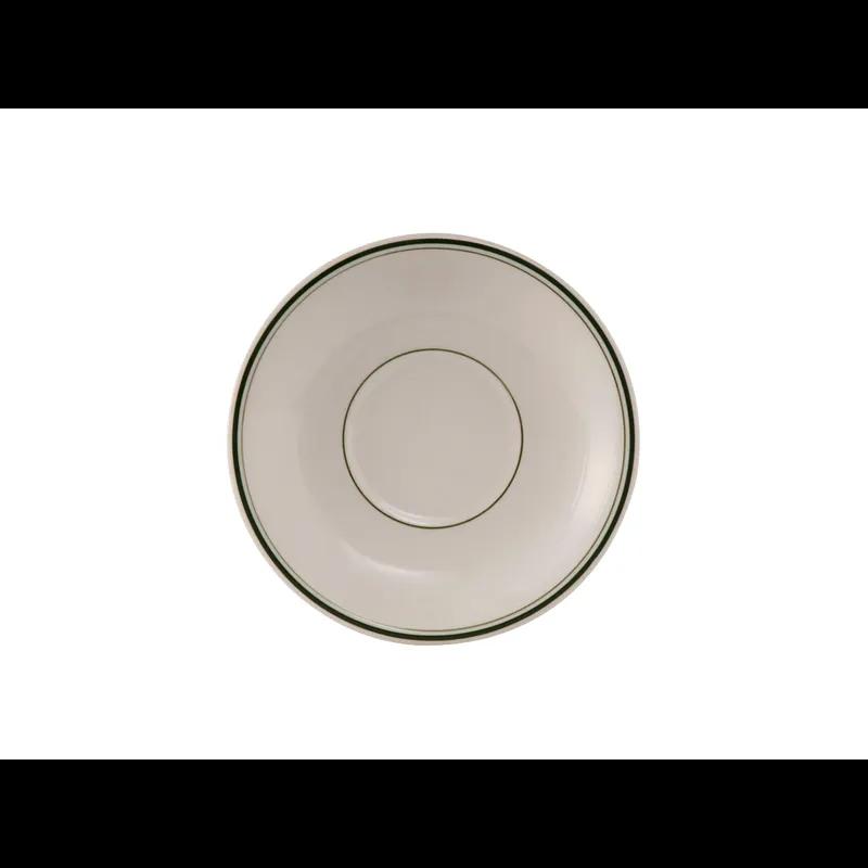 Green Bay Saucer 6 IN China Eggshell Green Round Banded Fully Vitrified 36/Case