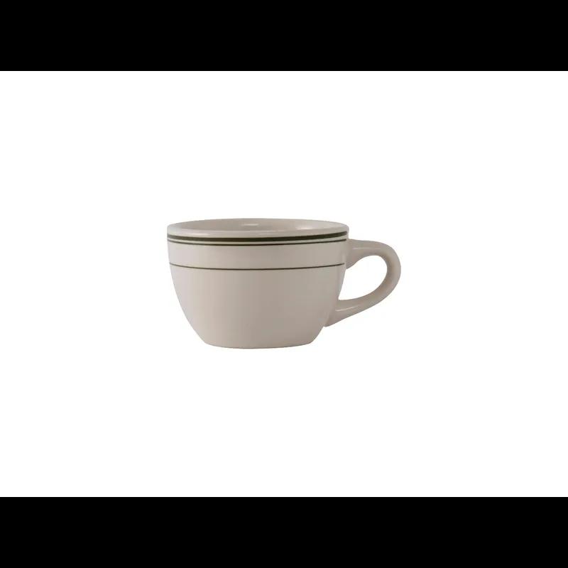 Green Bay Coffee Cup 7 OZ China Eggshell Green Round Banded Fully Vitrified 36/Case
