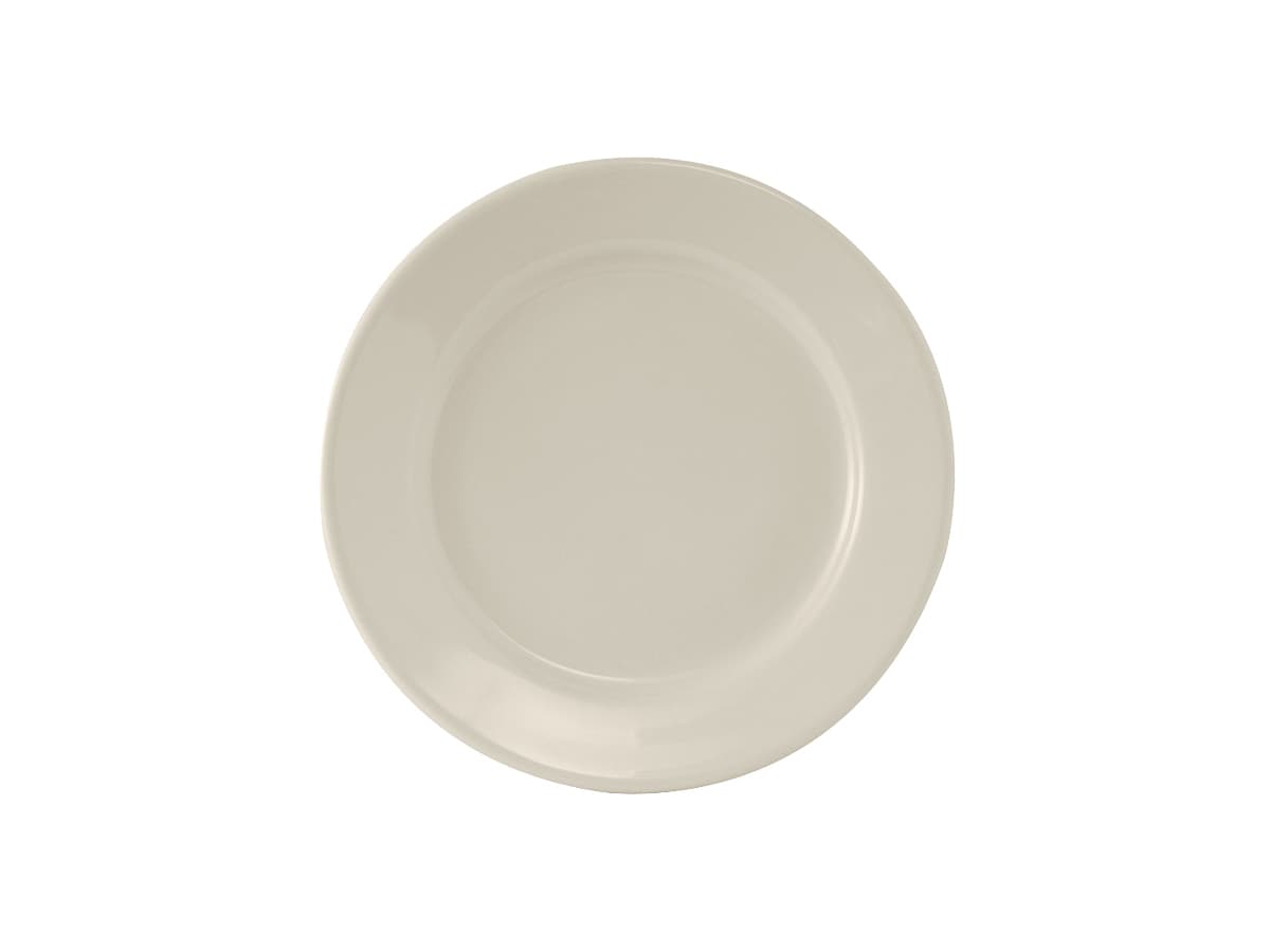 Reno Plate 6.625 IN China Eggshell Round Wide Rim Rolled Edge Fully Vitrified 36/Case