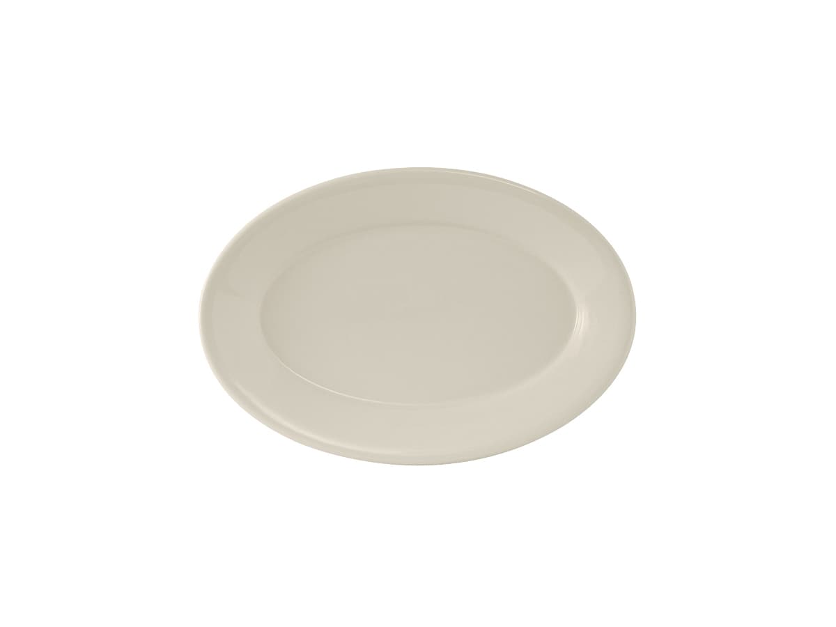 Reno Platter 7X4.625 IN China Eggshell Oval Wide Rim Rolled Edge Fully Vitrified 36/Case